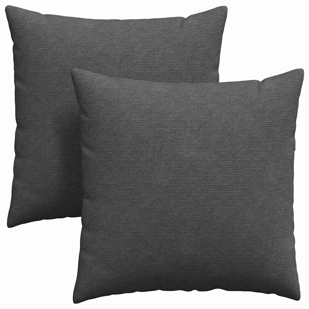 Kanapé párnák 2 pcs Sötétszürke 60 x 60 cm Bársonyos szövet