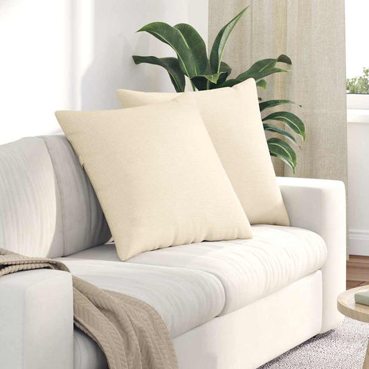 Kanapé párnák 2 pcs Krém 60 x 60 cm Bársonyos szövet