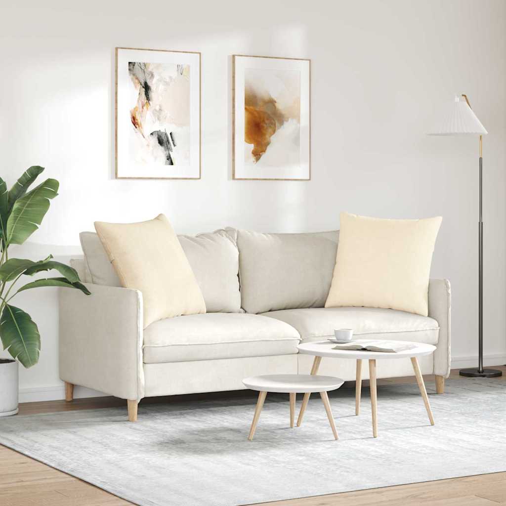 Kanapé párnák 2 pcs Krém 60 x 60 cm Bársonyos szövet