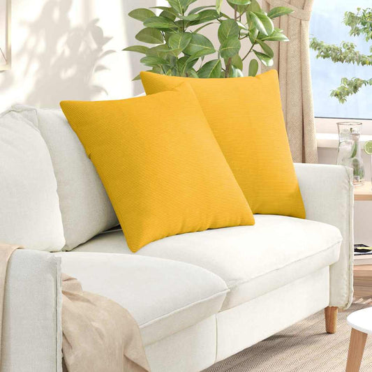 Kanapé párnák 2 pcs Világos sárga 60 x 60 cm Bársonyos szövet