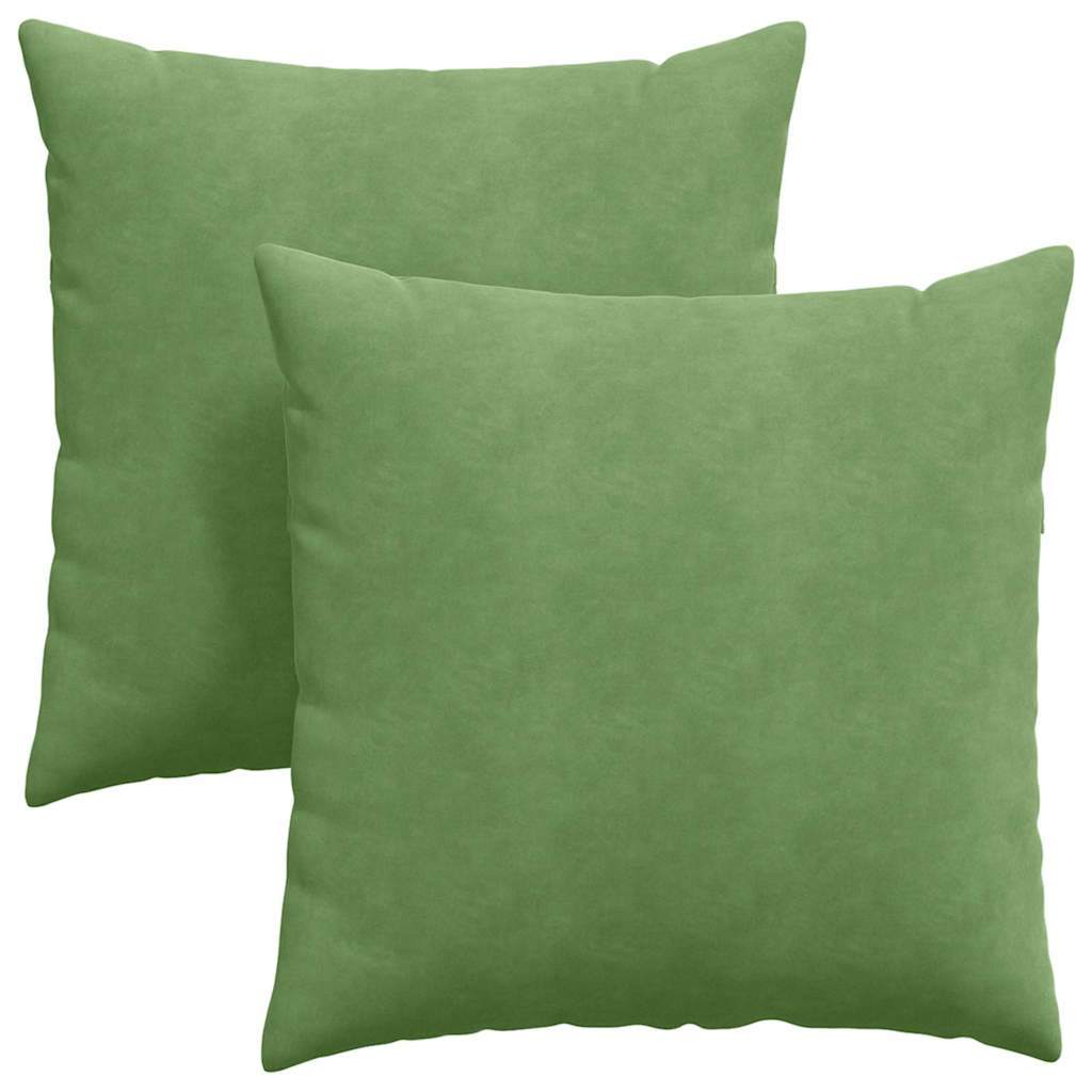 Kanapé párnák 2 pcs Világos zöld 80 x 80 cm Bársonyos szövet