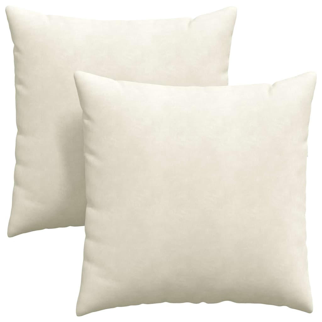 Kanapé párnák 2 pcs Krém 80 x 80 cm Bársonyos szövet