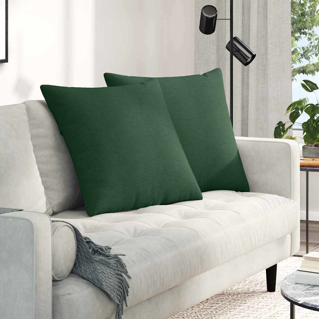Kanapé párnák 2 pcs Sötétzöld 80 x 80 cm Bársonyos szövet