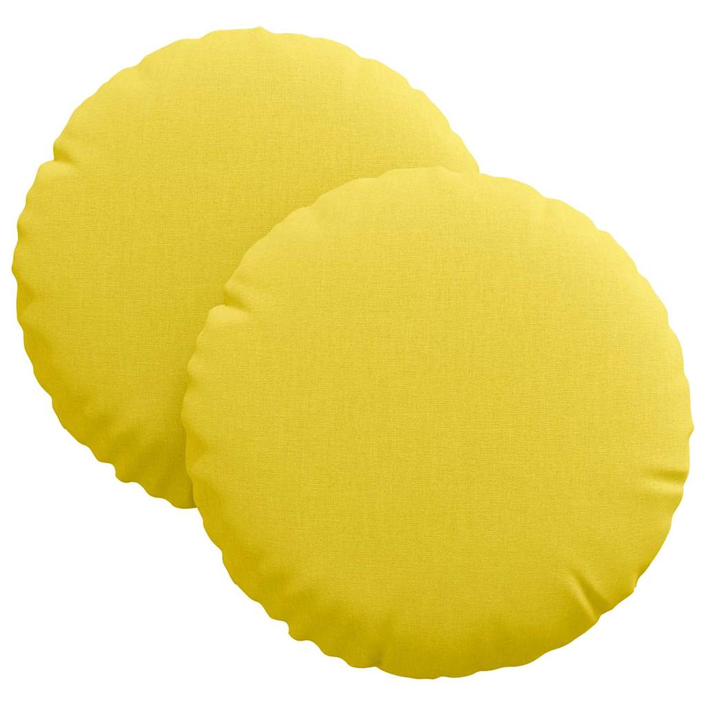Ülőpárnák 2 pcs Világos sárga Ø30 x 13 cm szövet