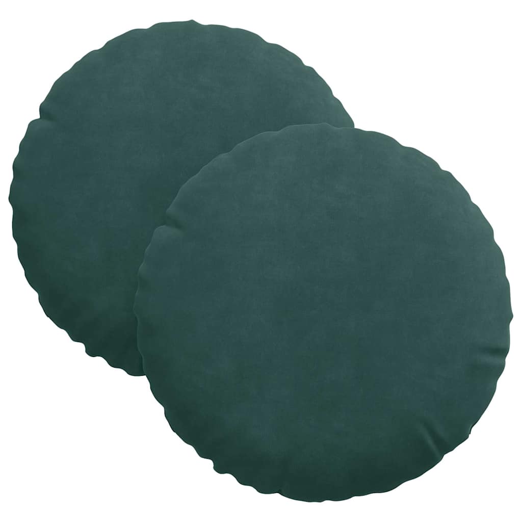 Ülőpárnák 2 pcs Sötétzöld Ø30 x 13 cm Bársony