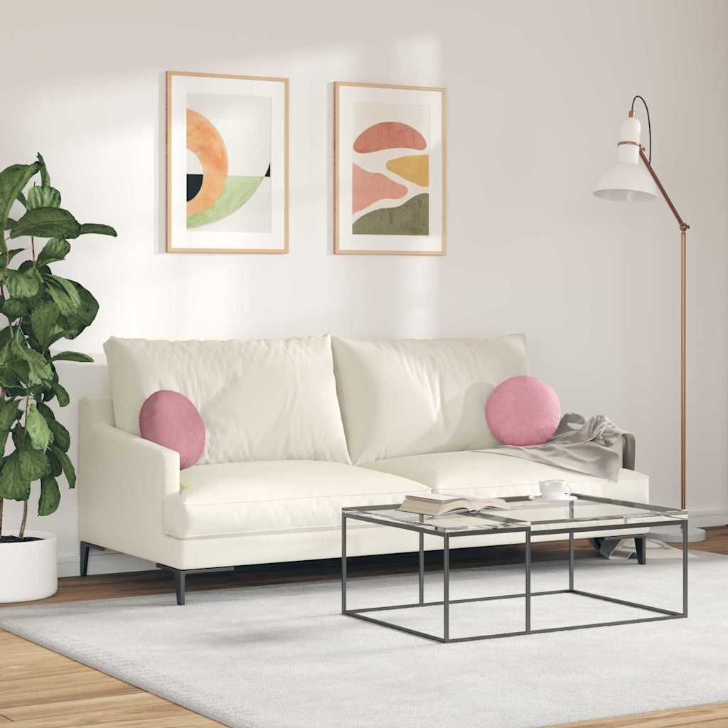Ülőpárnák 2 pcs Rózsaszín Ø30 x 13 cm Bársony