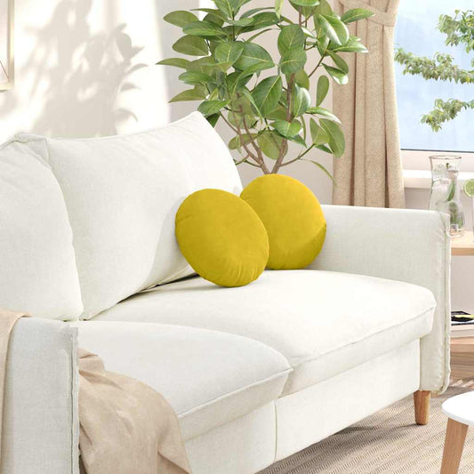 Ülőpárnák 2 pcs Sárga Ø30 x 13 cm Bársony