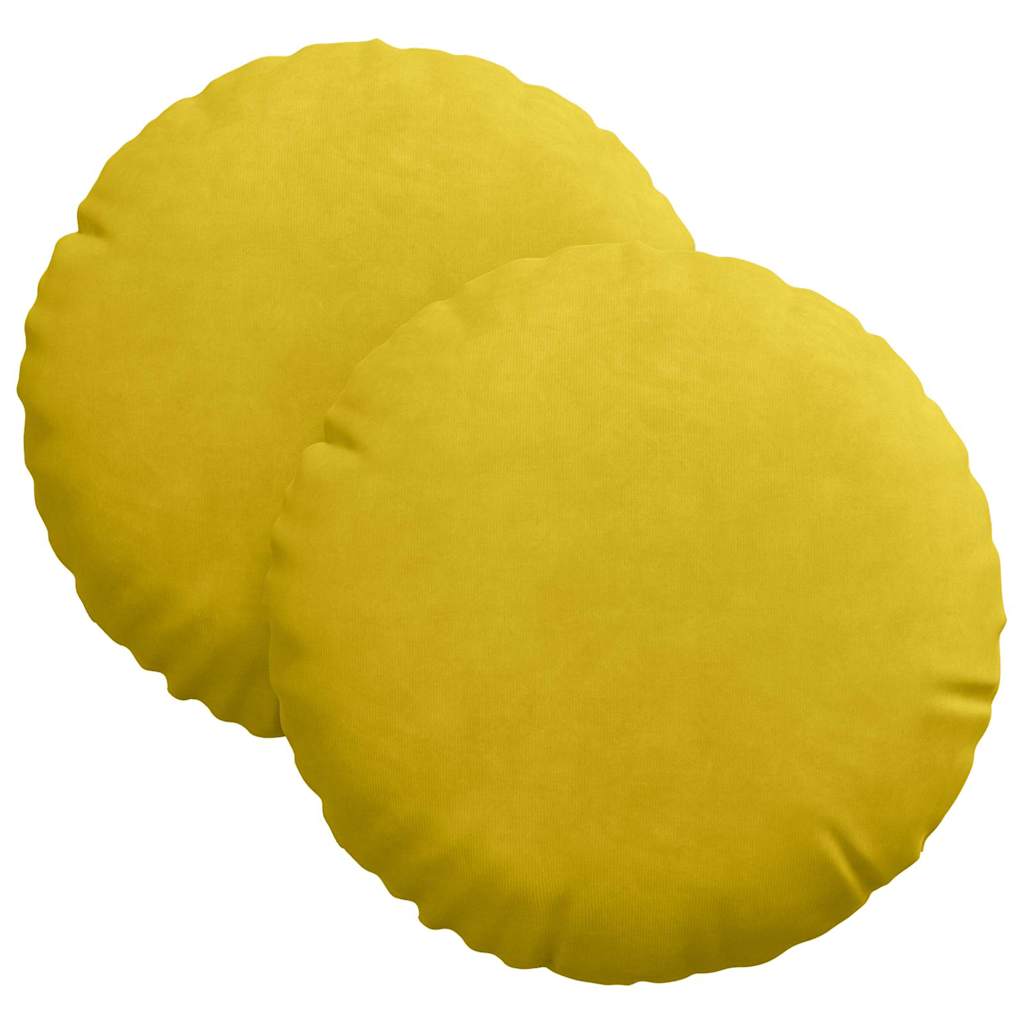 Ülőpárnák 2 pcs Sárga Ø30 x 13 cm Bársony
