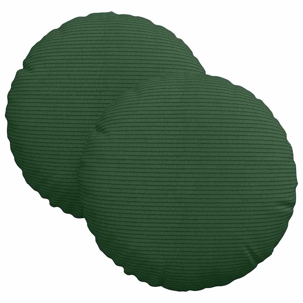 Ülőpárnák 2 pcs Sötétzöld Ø30 x 13 cm Bársonyos szövet