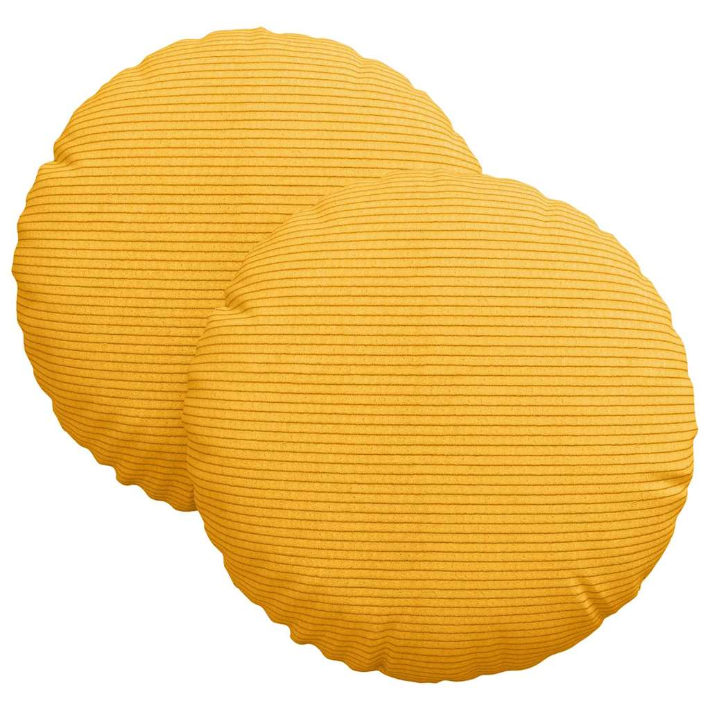 Ülőpárnák 2 pcs Világos sárga Ø30 x 13 cm Bársonyos szövet