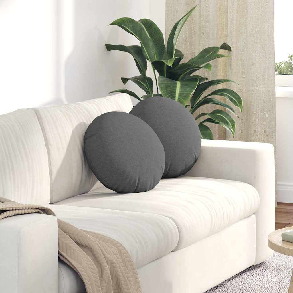 Ülőpárnák 2 pcs Sötétszürke Ø40 x 13 cm szövet