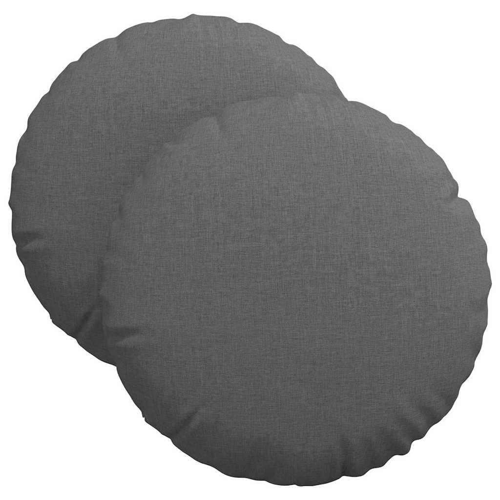 Ülőpárnák 2 pcs Sötétszürke Ø40 x 13 cm szövet