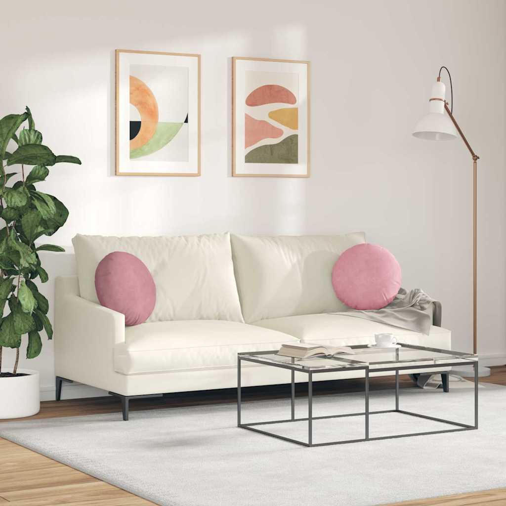 Ülőpárnák 2 pcs Rózsaszín Ø 40 x 13 cm Bársony