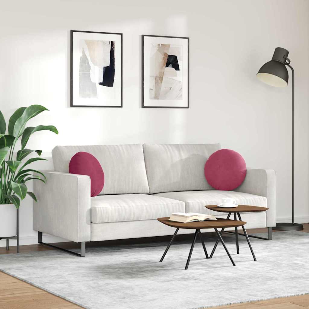 Ülőpárnák 2 pcs Bordó Ø 40 x 13 cm Bársony