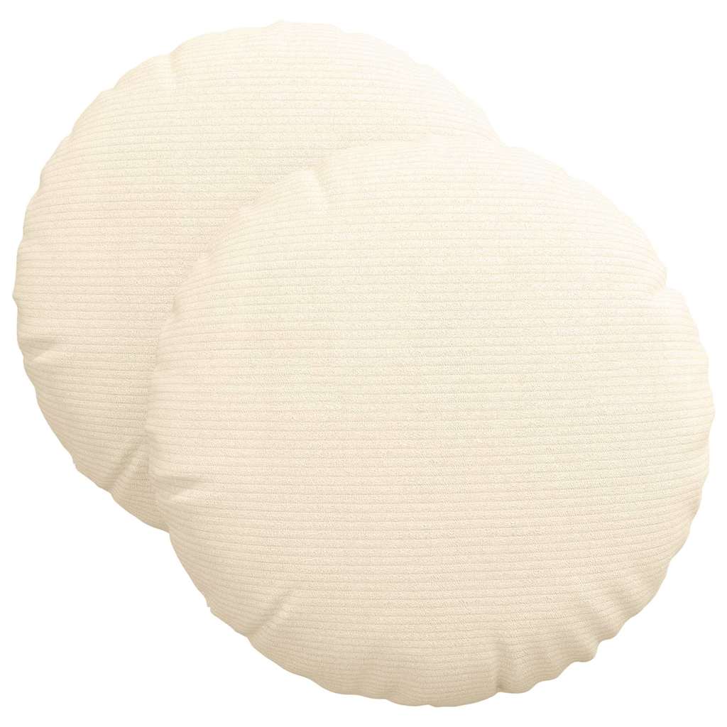 Ülőpárnák 2 pcs Krém Ø 40 cm Bársonyos szövet