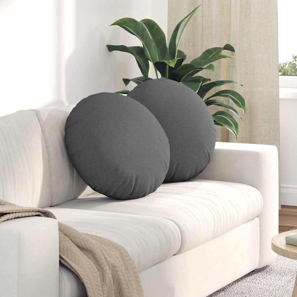 Ülőpárnák 2 pcs Sötétszürke Ø50 x 19 cm szövet