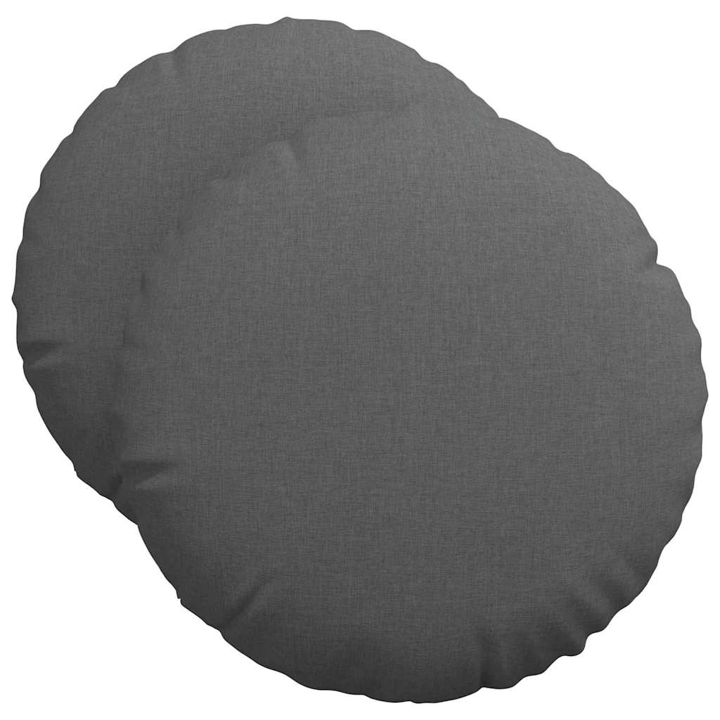 Ülőpárnák 2 pcs Sötétszürke Ø50 x 19 cm szövet
