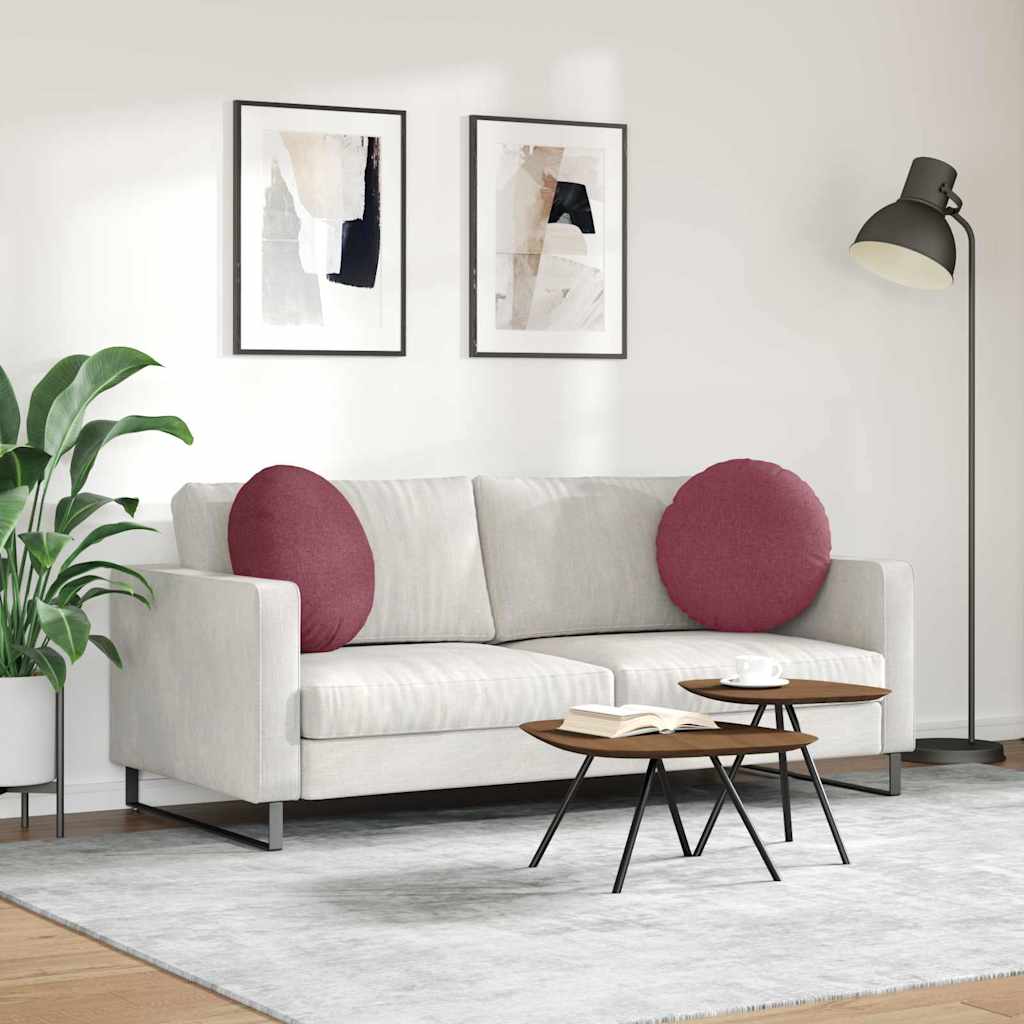 Ülőpárnák 2 pcs Bordó Ø50 x 19 cm szövet