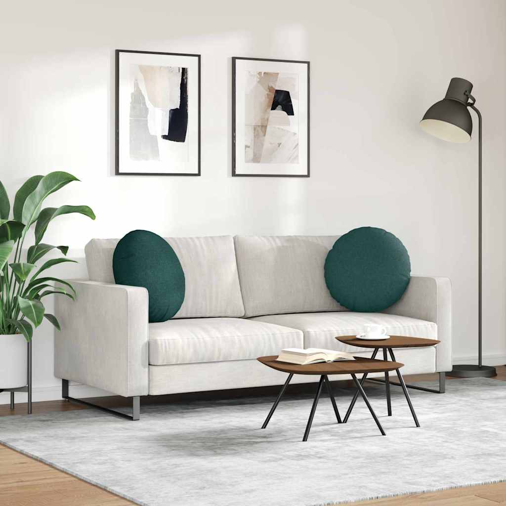 Ülőpárnák 2 pcs Sötétzöld Ø50 x 19 cm szövet