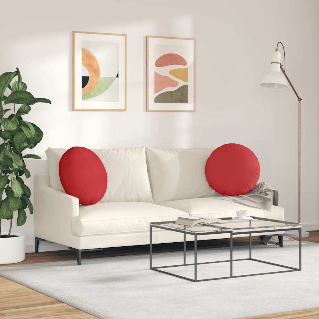 Ülőpárnák 2 pcs Piros Ø50 x 19 cm szövet