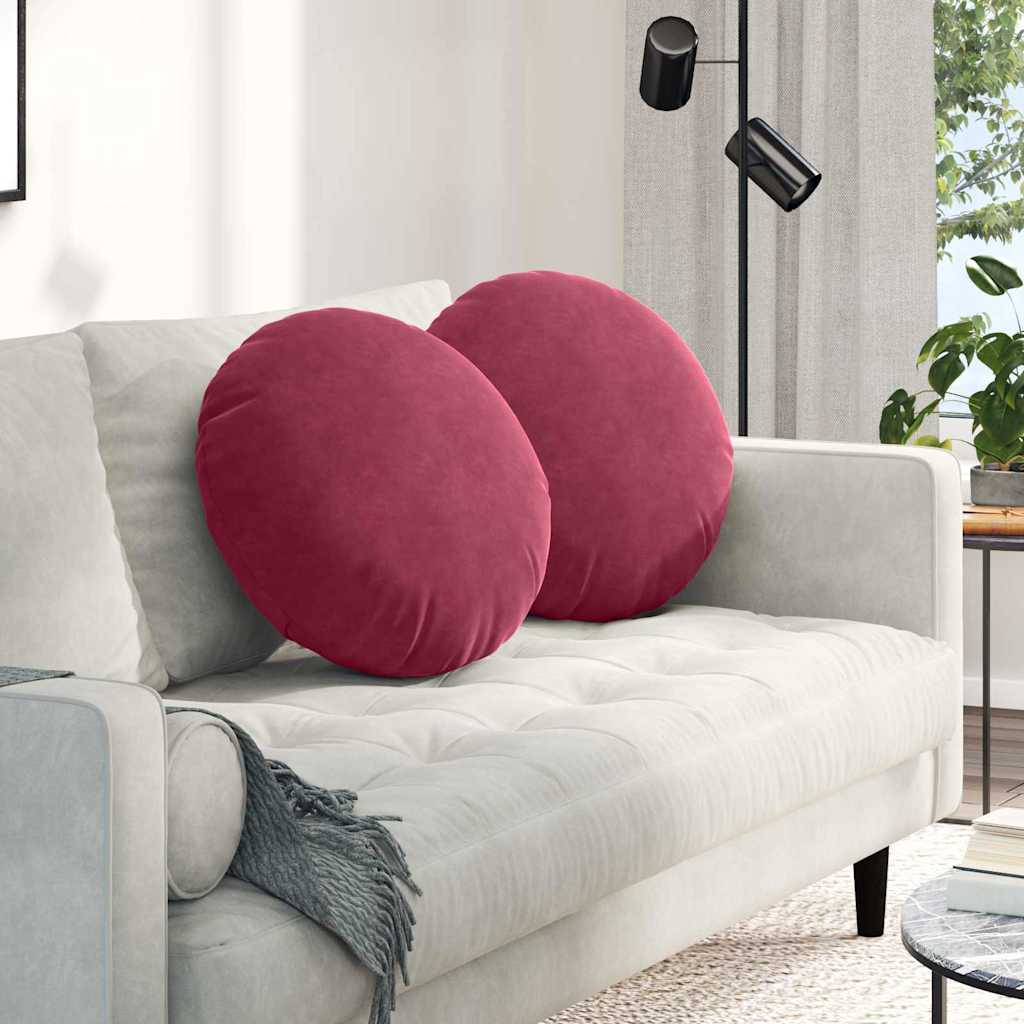 Ülőpárnák 2 pcs Bordó Ø50 x 19 cm Bársony
