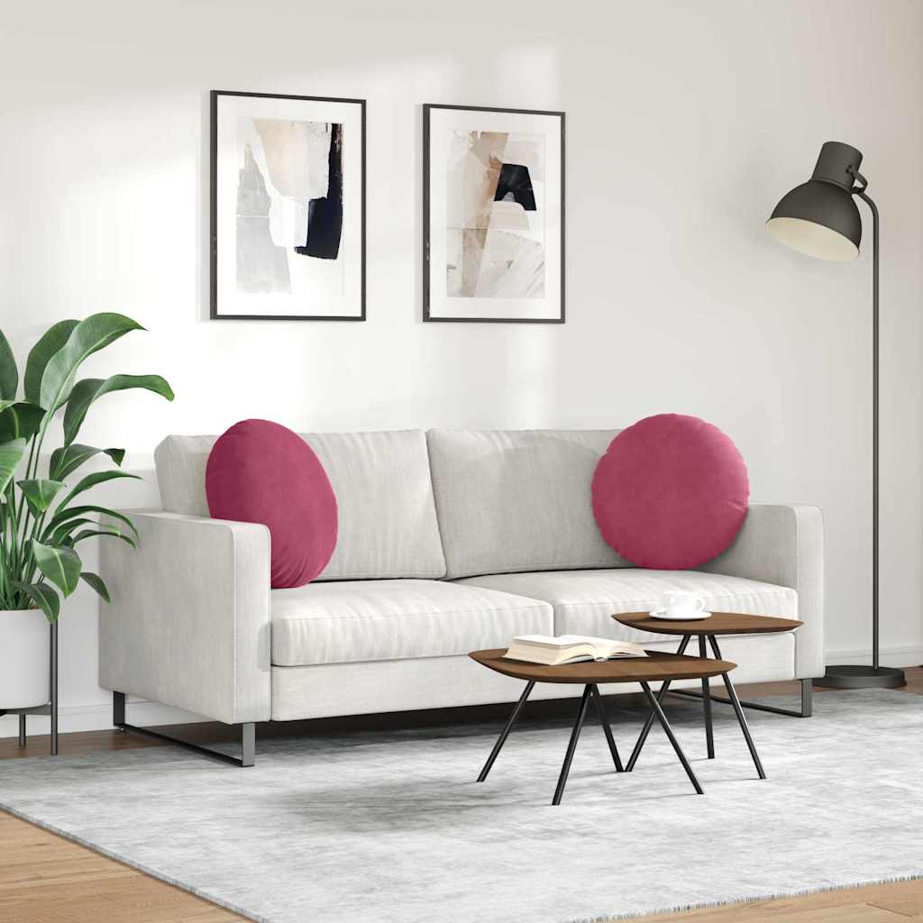 Ülőpárnák 2 pcs Bordó Ø50 x 19 cm Bársony