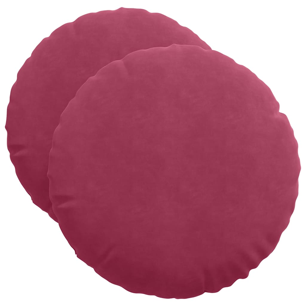 Ülőpárnák 2 pcs Bordó Ø50 x 19 cm Bársony