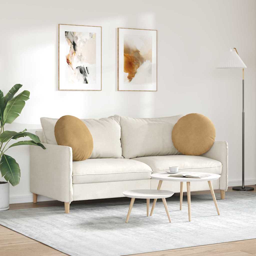 Ülőpárnák 2 pcs Barna Ø50 x 19 cm Bársony
