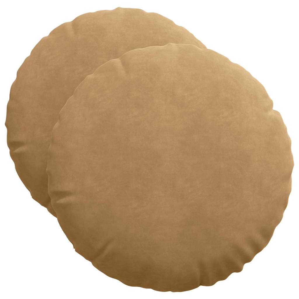 Ülőpárnák 2 pcs Barna Ø50 x 19 cm Bársony