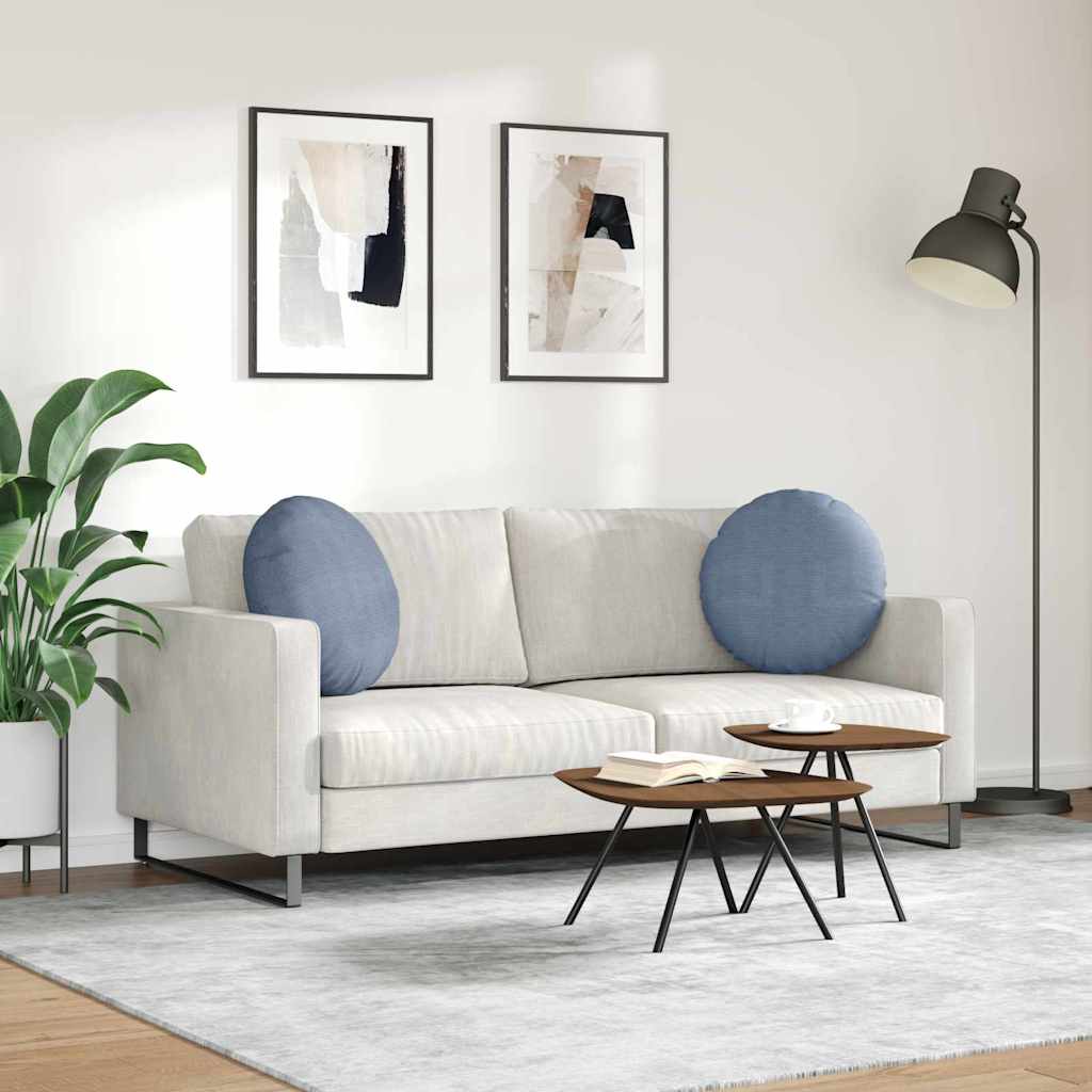 Ülőpárnák 2 pcs Kék Ø50 x 19 cm Bársonyos szövet