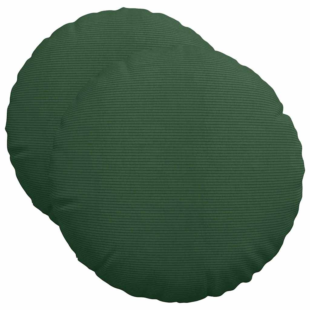 Ülőpárnák 2 pcs Sötétzöld Ø50 x 19 cm Bársonyos szövet