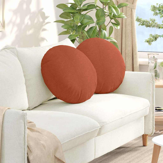 Ülőpárnák 2 db Bársonyos szövet Piros Narancs Ø50 x 19 cm