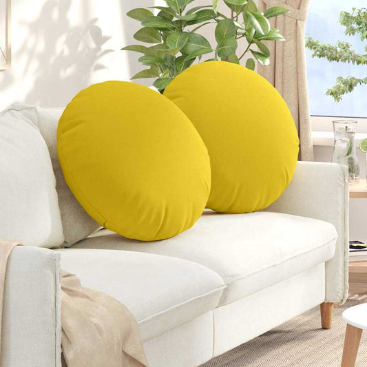 Ülőpárnák 2 pcs Világos sárga Ø60 x 21 cm szövet
