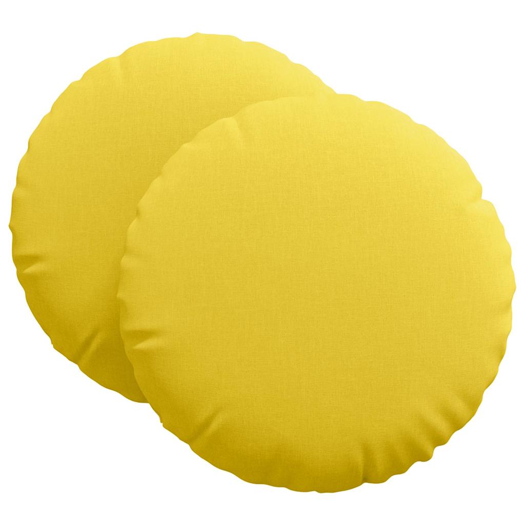 Ülőpárnák 2 pcs Világos sárga Ø60 x 21 cm szövet