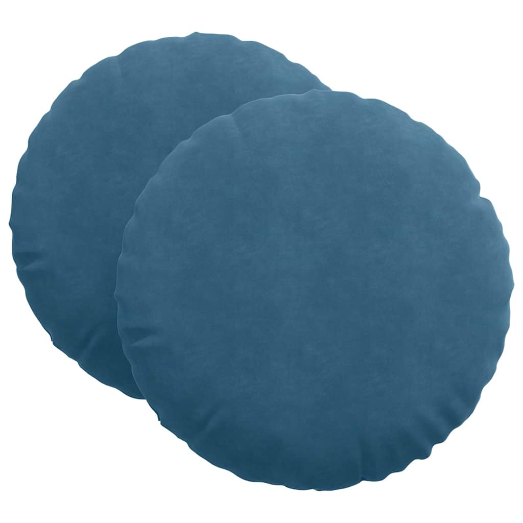 Ülőpárnák 2 pcs Kék Ø60 x 21 cm Bársony