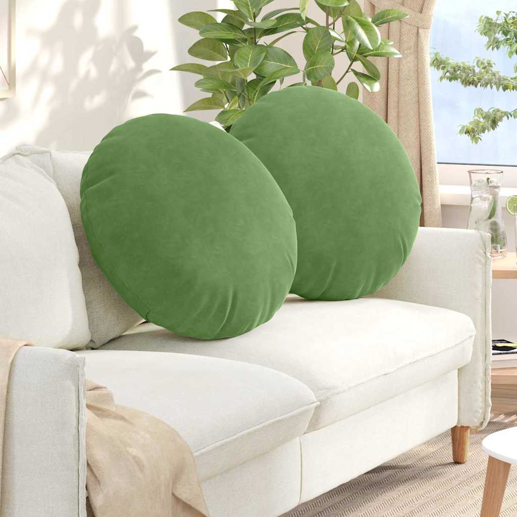 Ülőpárnák 2 pcs Világos zöld Ø60 x 21 cm Bársony