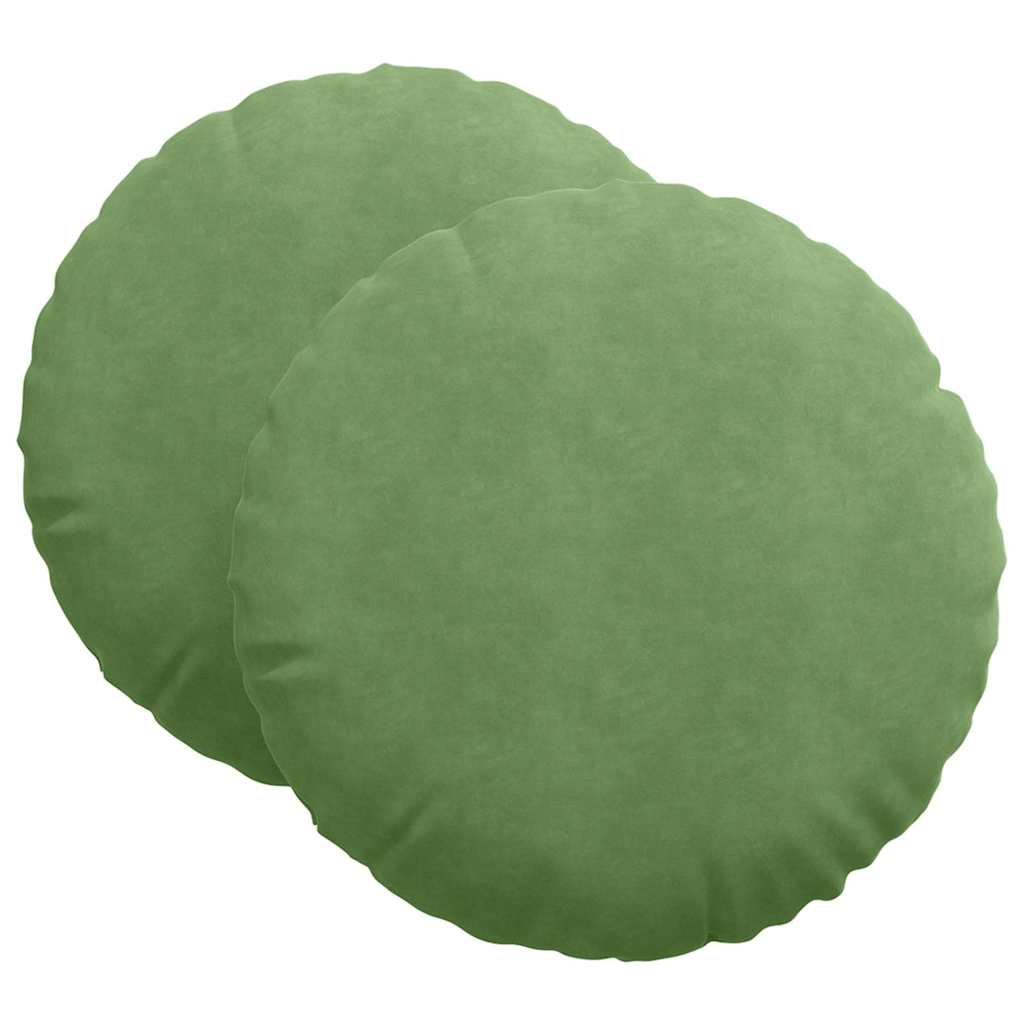 Ülőpárnák 2 pcs Világos zöld Ø60 x 21 cm Bársony