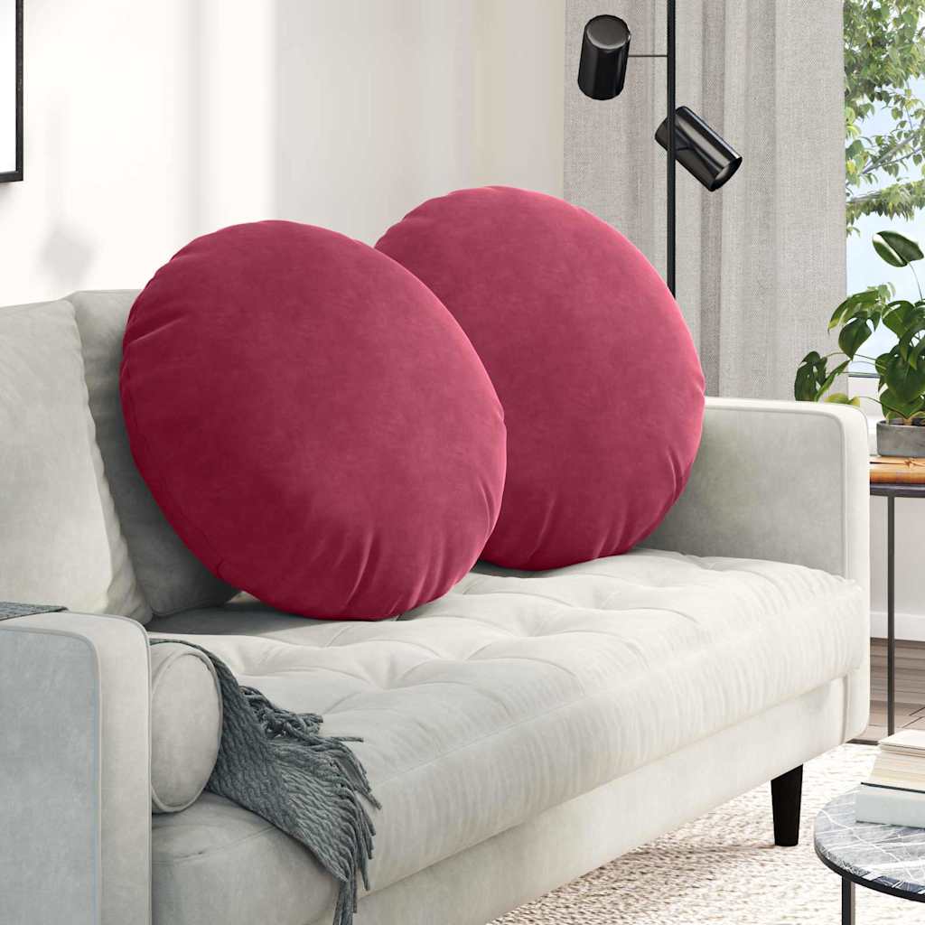Ülőpárnák 2 pcs Bordó Ø60 x 21 cm Bársony