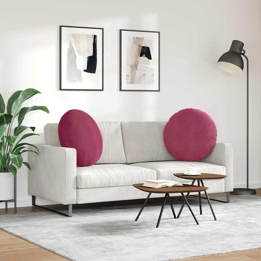 Ülőpárnák 2 pcs Bordó Ø60 x 21 cm Bársony
