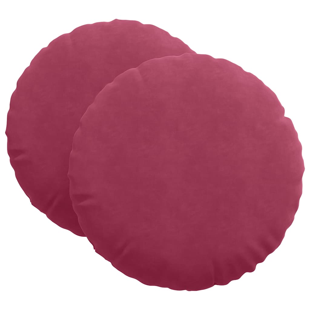 Ülőpárnák 2 pcs Bordó Ø60 x 21 cm Bársony
