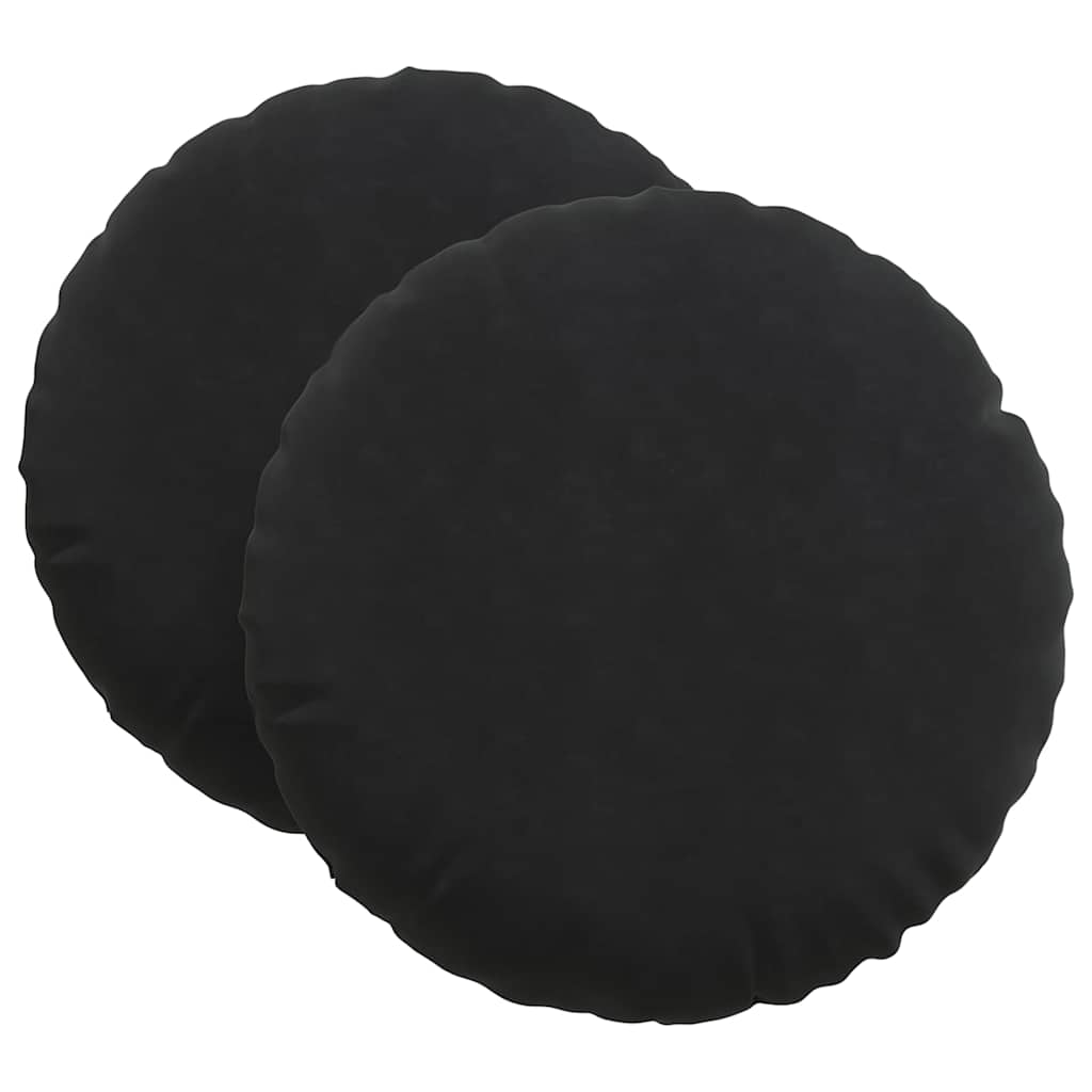 Ülőpárnák 2 pcs Fekete Ø60 x 21 cm Bársony