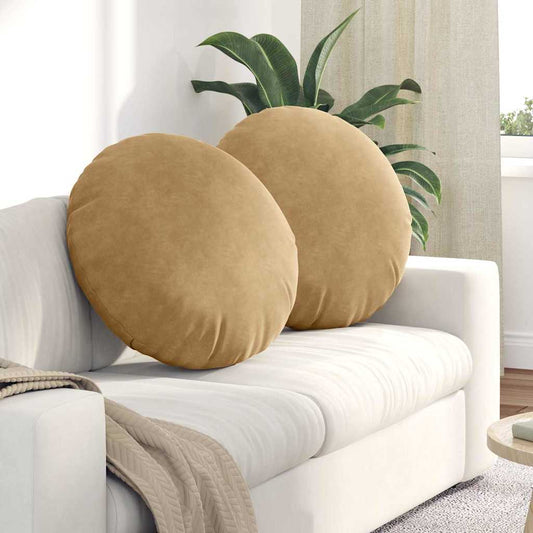 Ülőpárnák 2 db Bársony Barna Ø60 x 21 cm