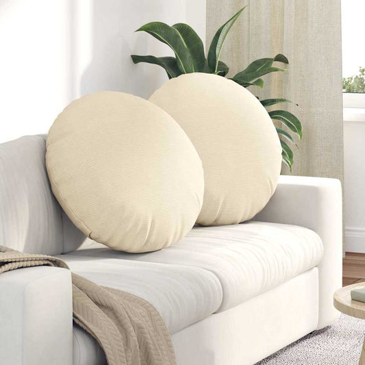 Ülőpárnák 2 db Bársonyos szövet Krém Ø60 x 21 cm