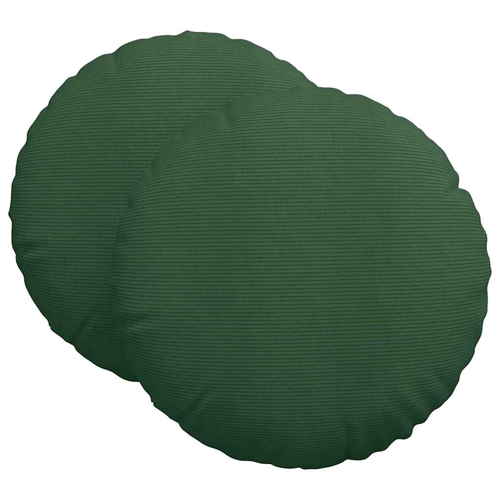 Ülőpárnák 2 pcs Sötétzöld Ø60 x 21 cm Bársonyos szövet