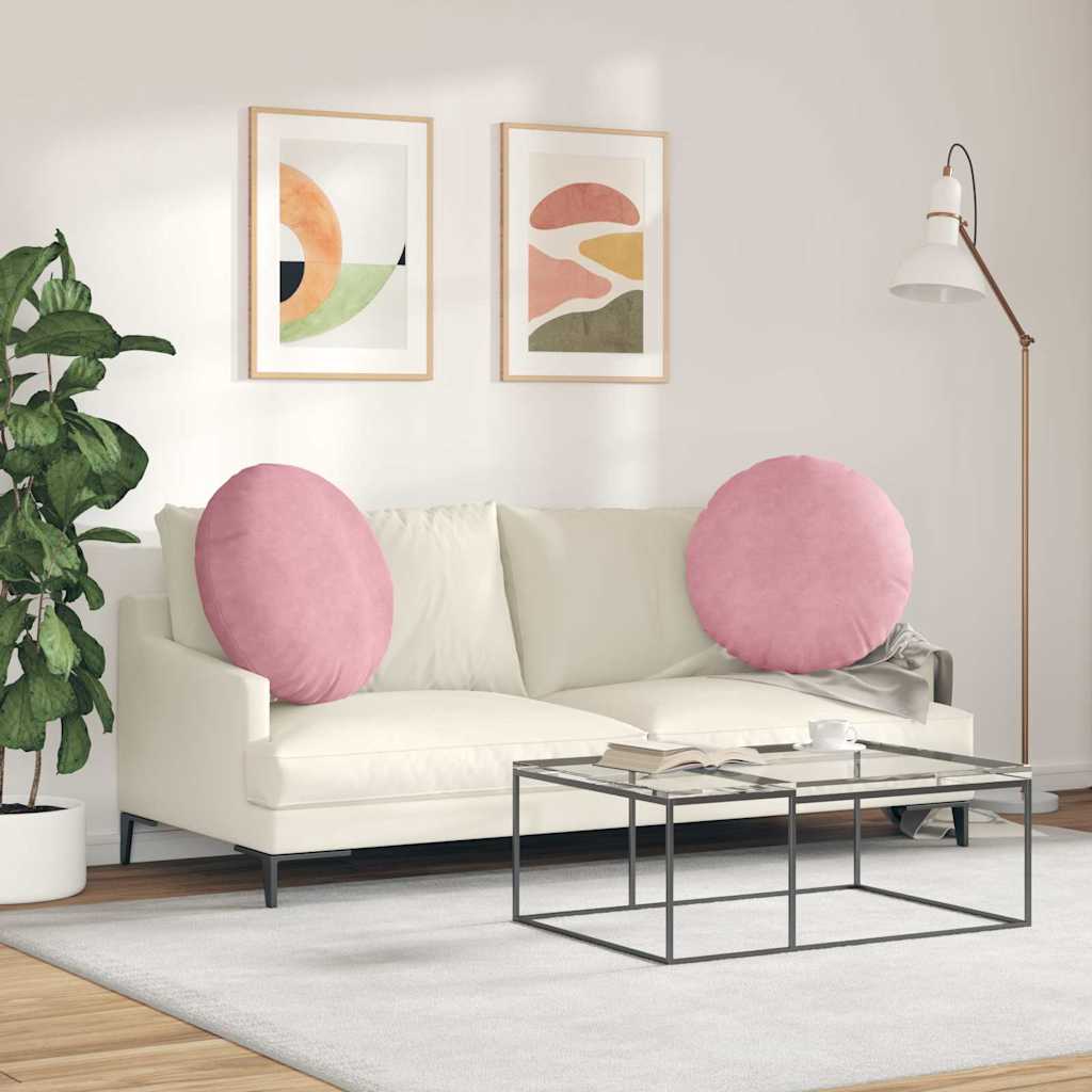 Ülőpárnák 2 pcs Rózsaszín Ø 80 x 29 cm Bársony