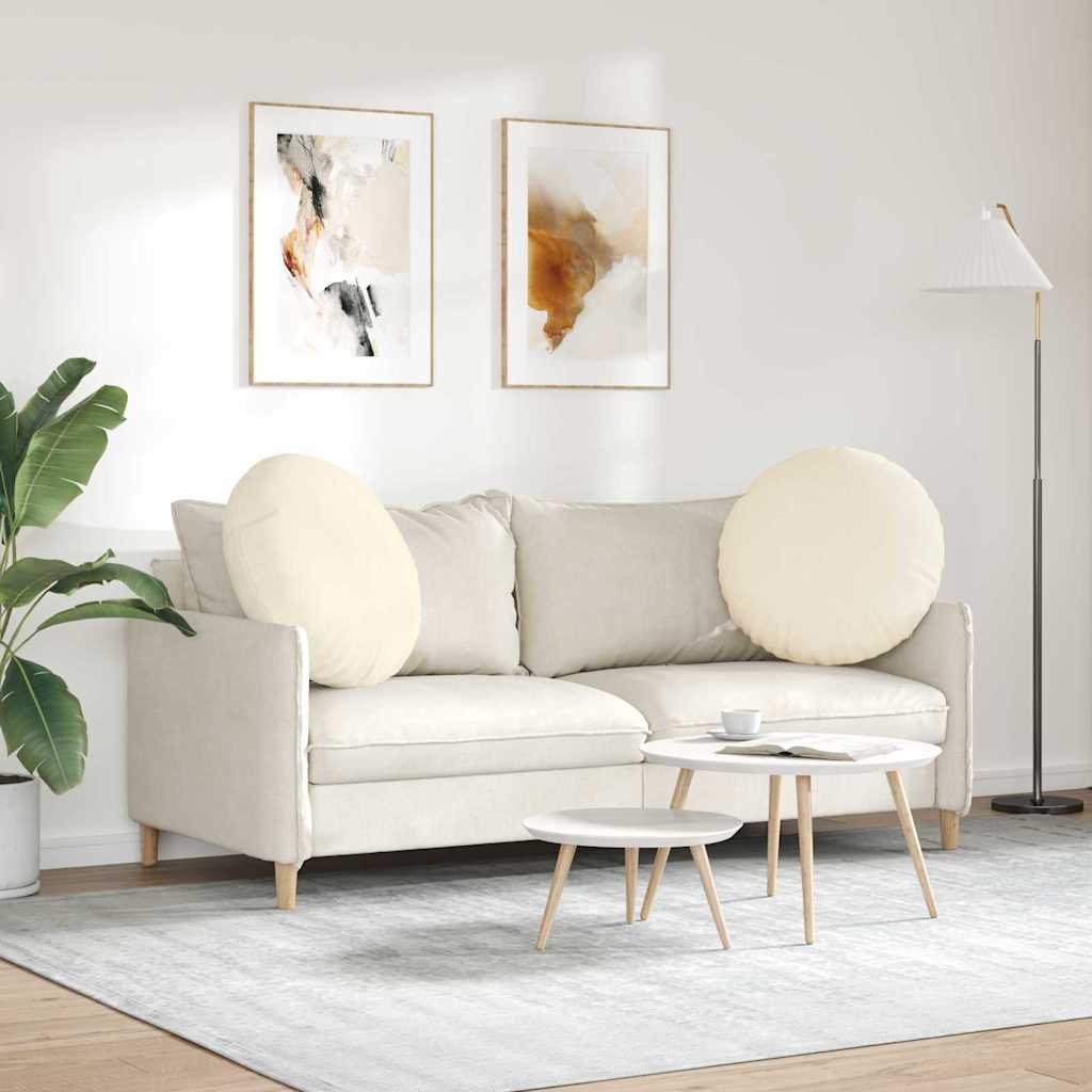 Ülőpárnák 2 pcs Krém Ø 80 cm Bársonyos szövet