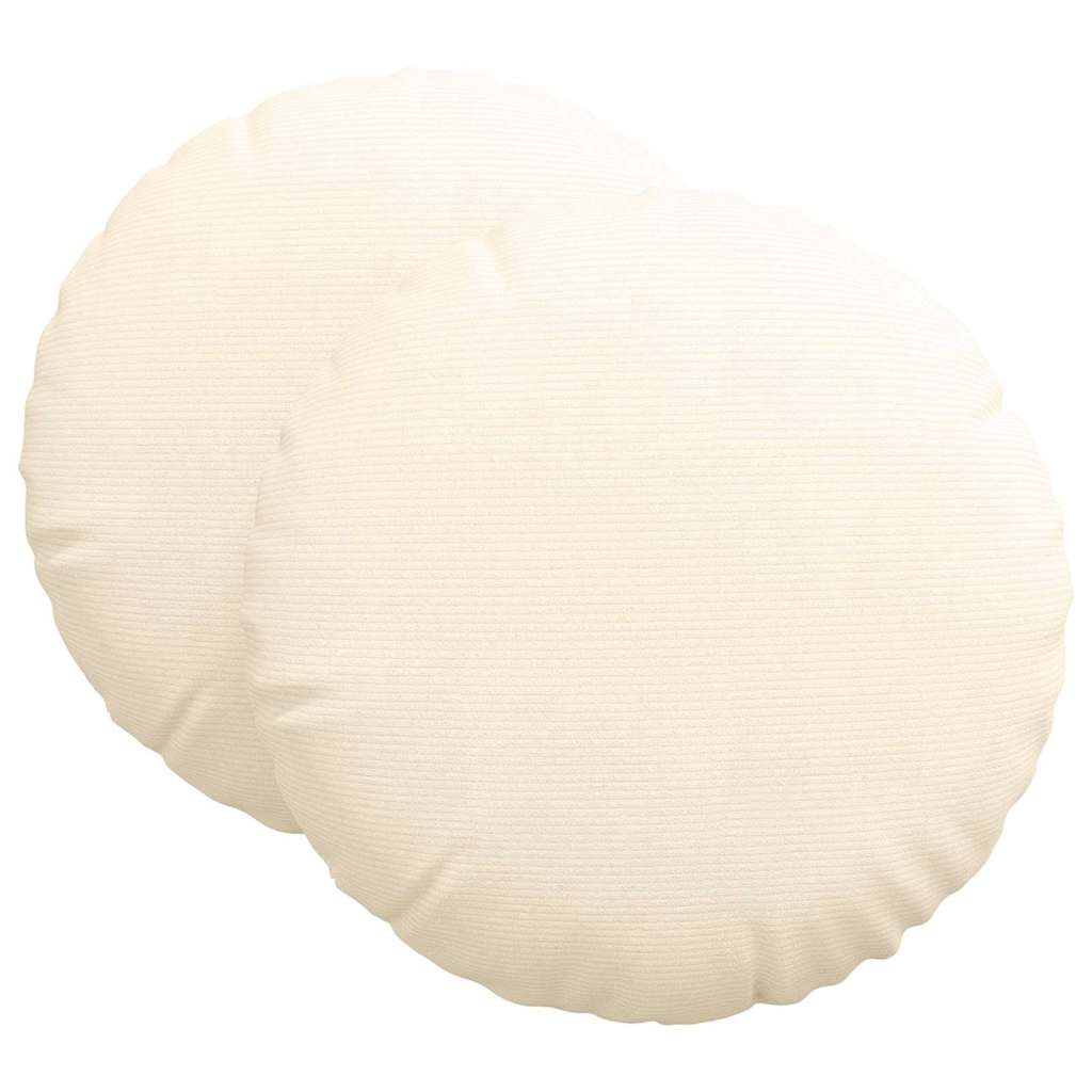 Ülőpárnák 2 pcs Krém Ø 80 cm Bársonyos szövet