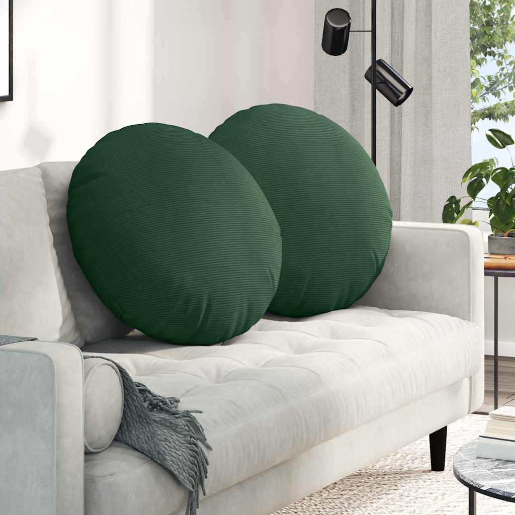 Ülőpárnák 2 pcs Sötétzöld Ø 80 cm Bársonyos szövet