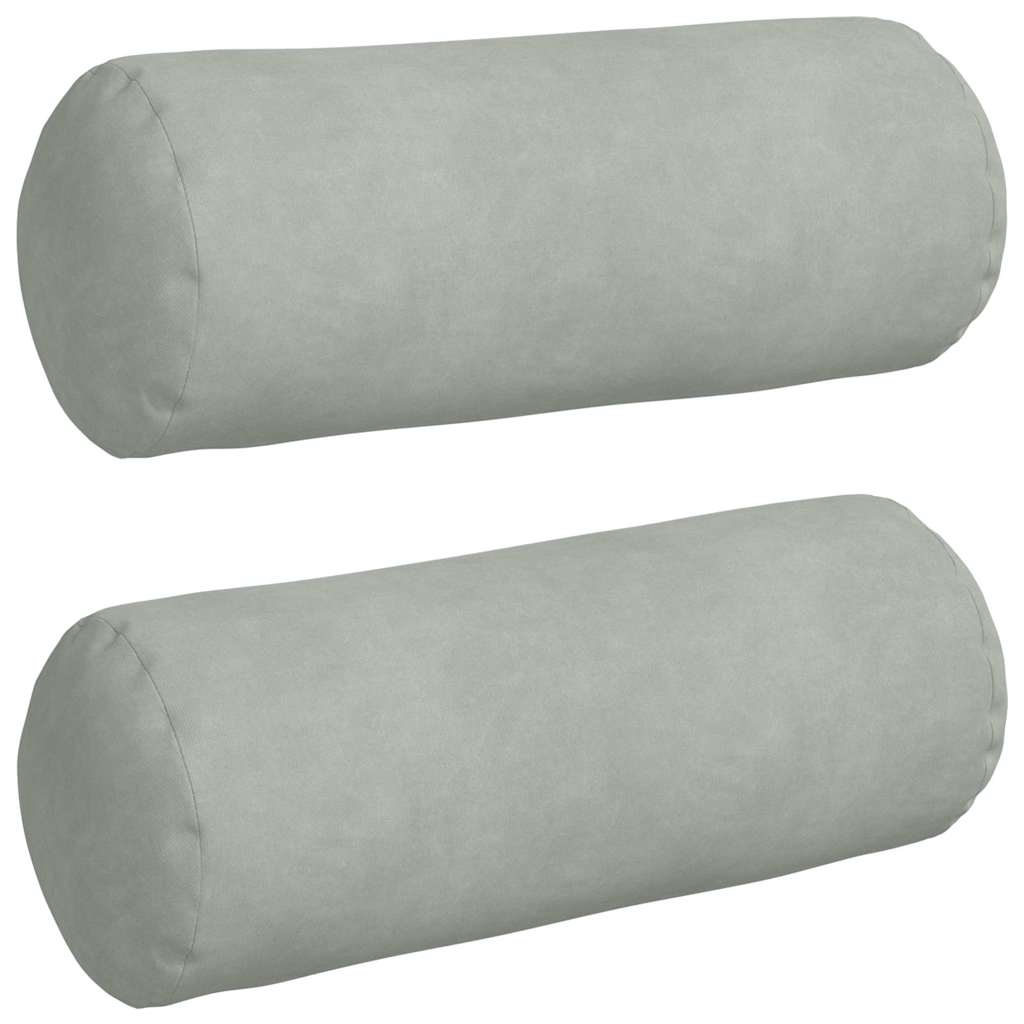 Hengerpárnák 2 pcs Világosszürke Ø 15 x 40 cm Bársonyos szövet