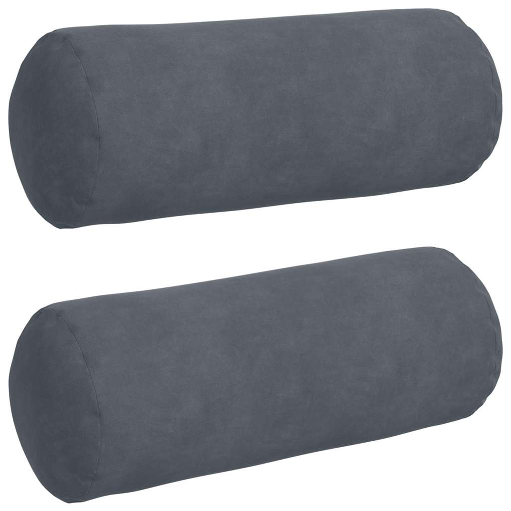 Hengerpárnák 2 pcs Sötétszürke Ø 15 x 40 cm Bársonyos szövet